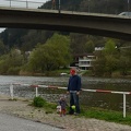 walking along the river with daddy
